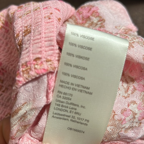 Free people Hilary printed top pink combo size M new with tag - Picture 8 of 12